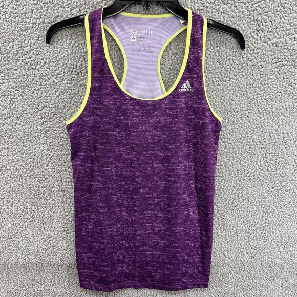 Adidas Tech-fit Tank Top Fitted Climacool Women’s Size Small S Purple Techfit - Picture 1 of 12